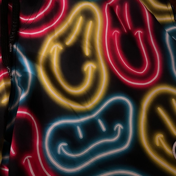 Men’s Brooklyn Clothing Neon Smiley Face Swim Trunks Size M - Picture 4 of 5